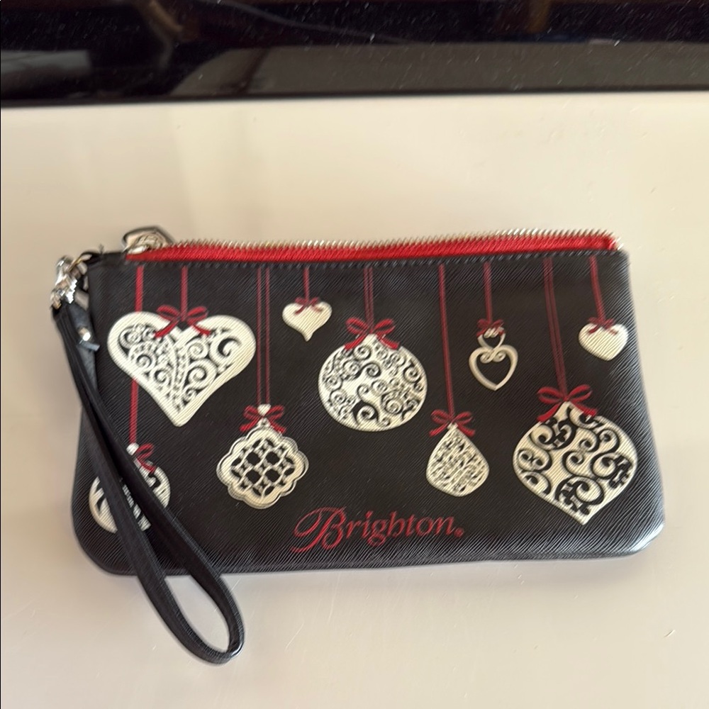 Brighton Black and Red Holiday Wristlet